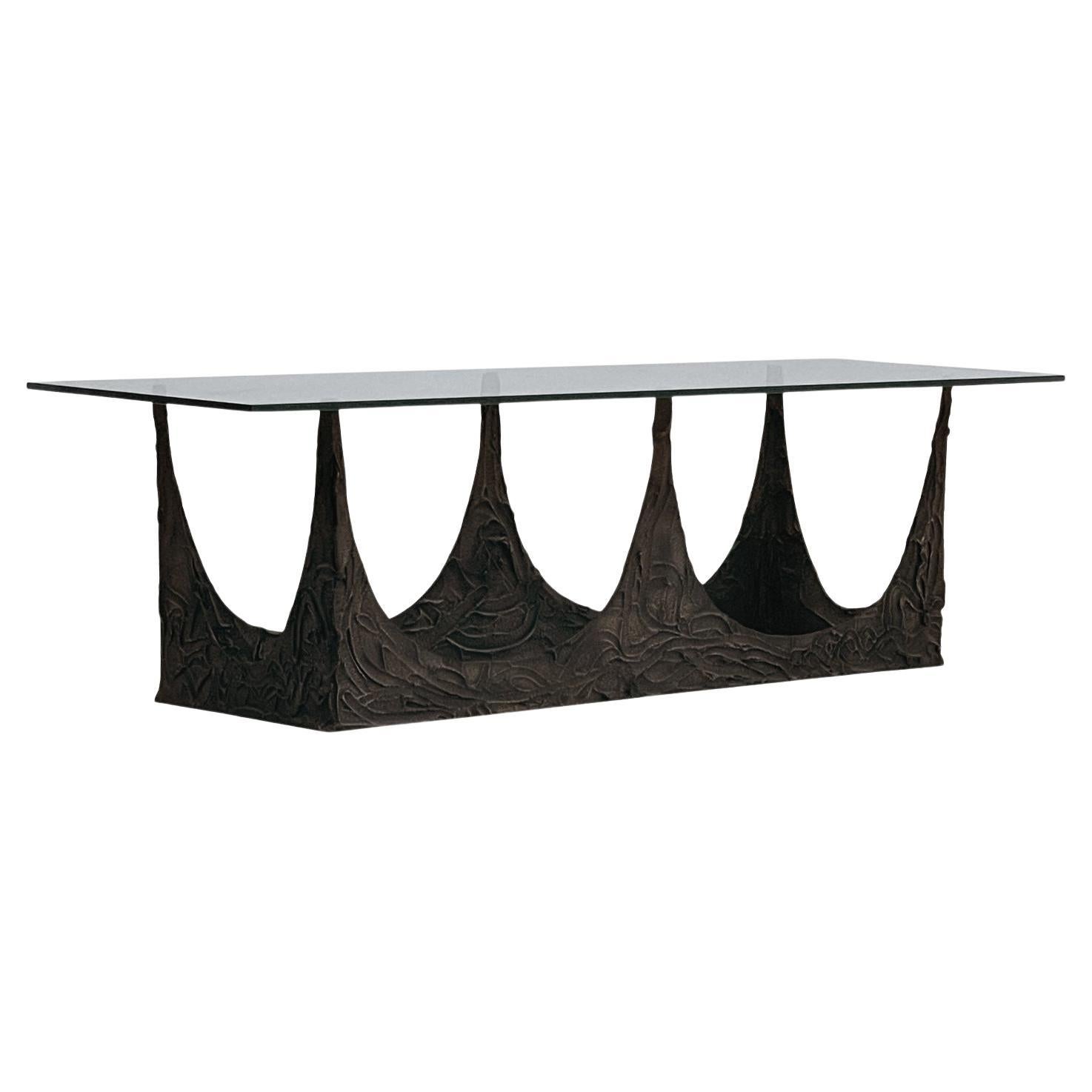 Paul Evans Studio Sculpted Bronze Cocktail Table Mid Century Brutalist Modern For Sale