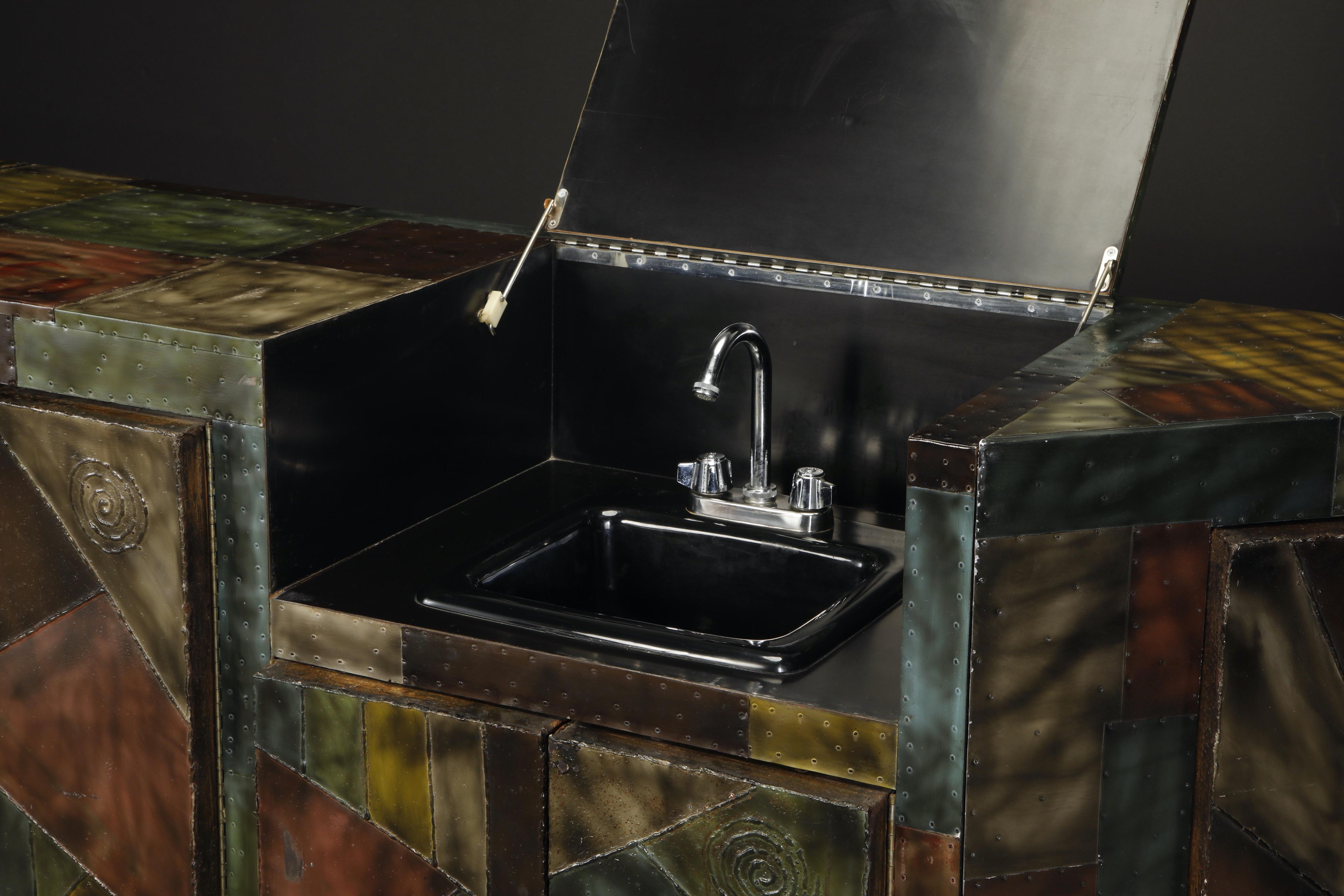 Paul Evans Studio Wet Bar Cabinet with Hidden Sink, c 1970, Authenticated 3