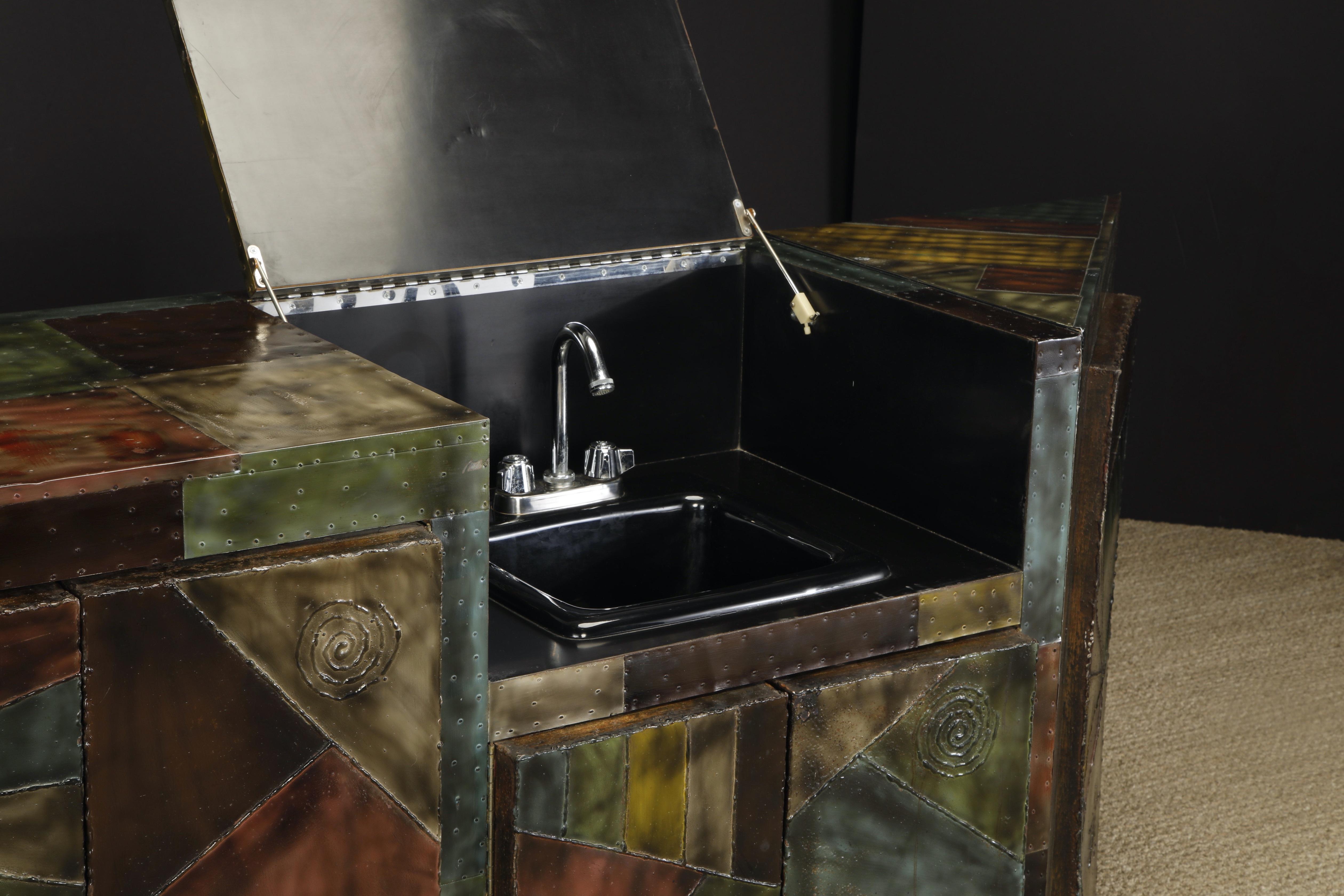 Paul Evans Studio Wet Bar Cabinet with Hidden Sink, c 1970, Authenticated 2