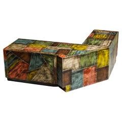 Paul Evans Studio Wrap-Around Corner Bench and Cabinet, c 1970, Authenticated