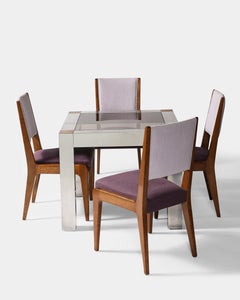 Paul Evans-Style Aluminum and Brass Parsons Table