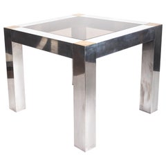 Paul Evans-Style Aluminum and Brass Parsons Table