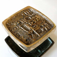 Paul Evans Style Brutalist Bronze Door Pull