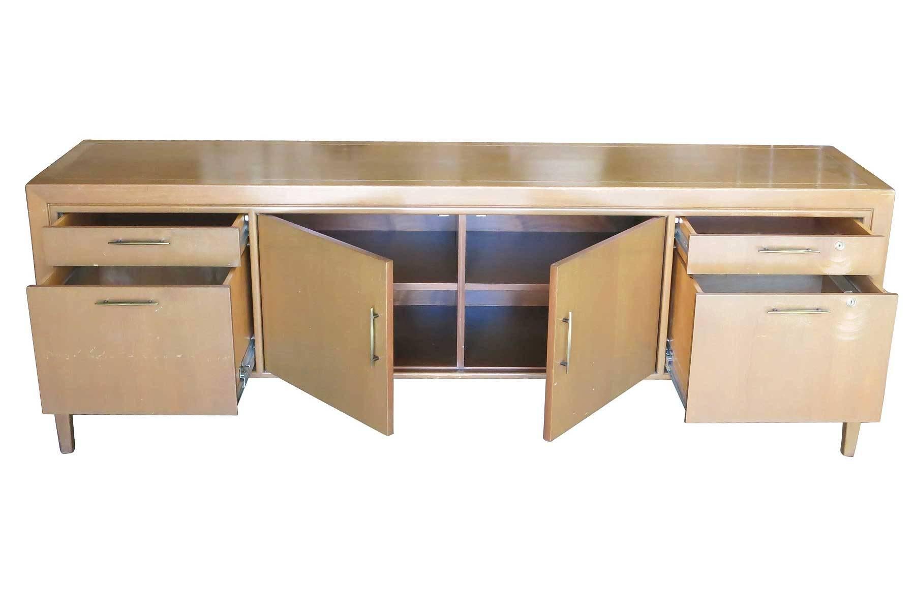 Paul Evans Style Brutalist Executive Desk and Credenza 2