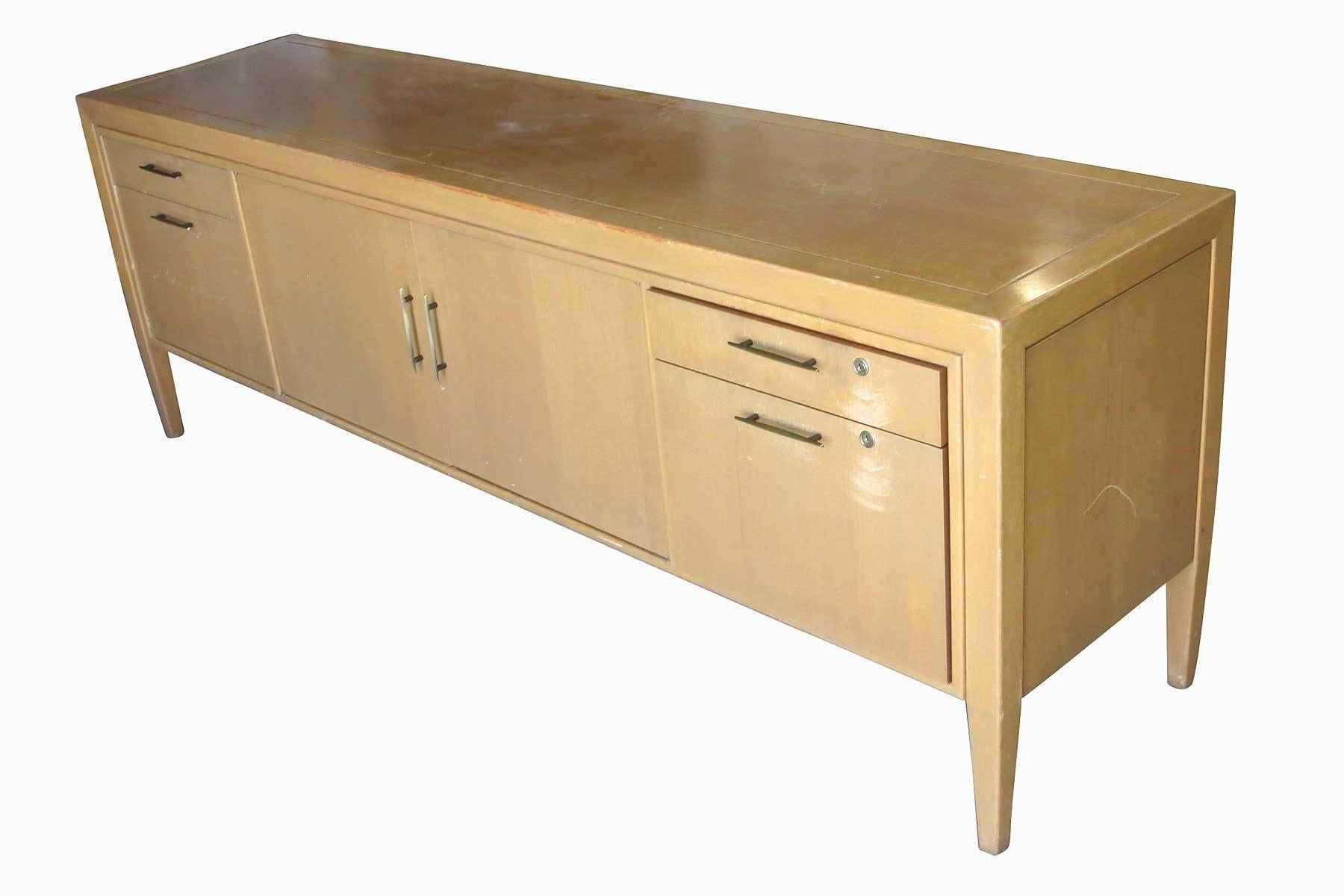 Paul Evans Style Brutalist Executive Desk and Credenza 3