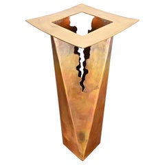 Paul Evans Style Brutalist Hand Wrought Copper Large Vase, Circa 1970s