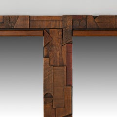 Huge Paul Evans Style Chunky Brutalist Mirror by Lane
