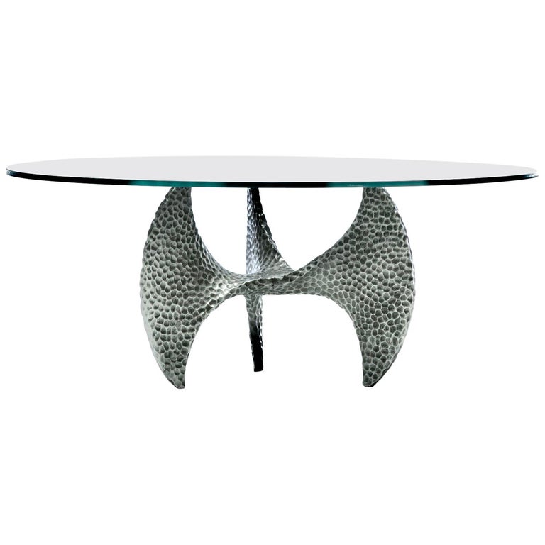 Paul Evans Style Brutalist Propeller Base Coffee Table Stamped, 1970 For Sale