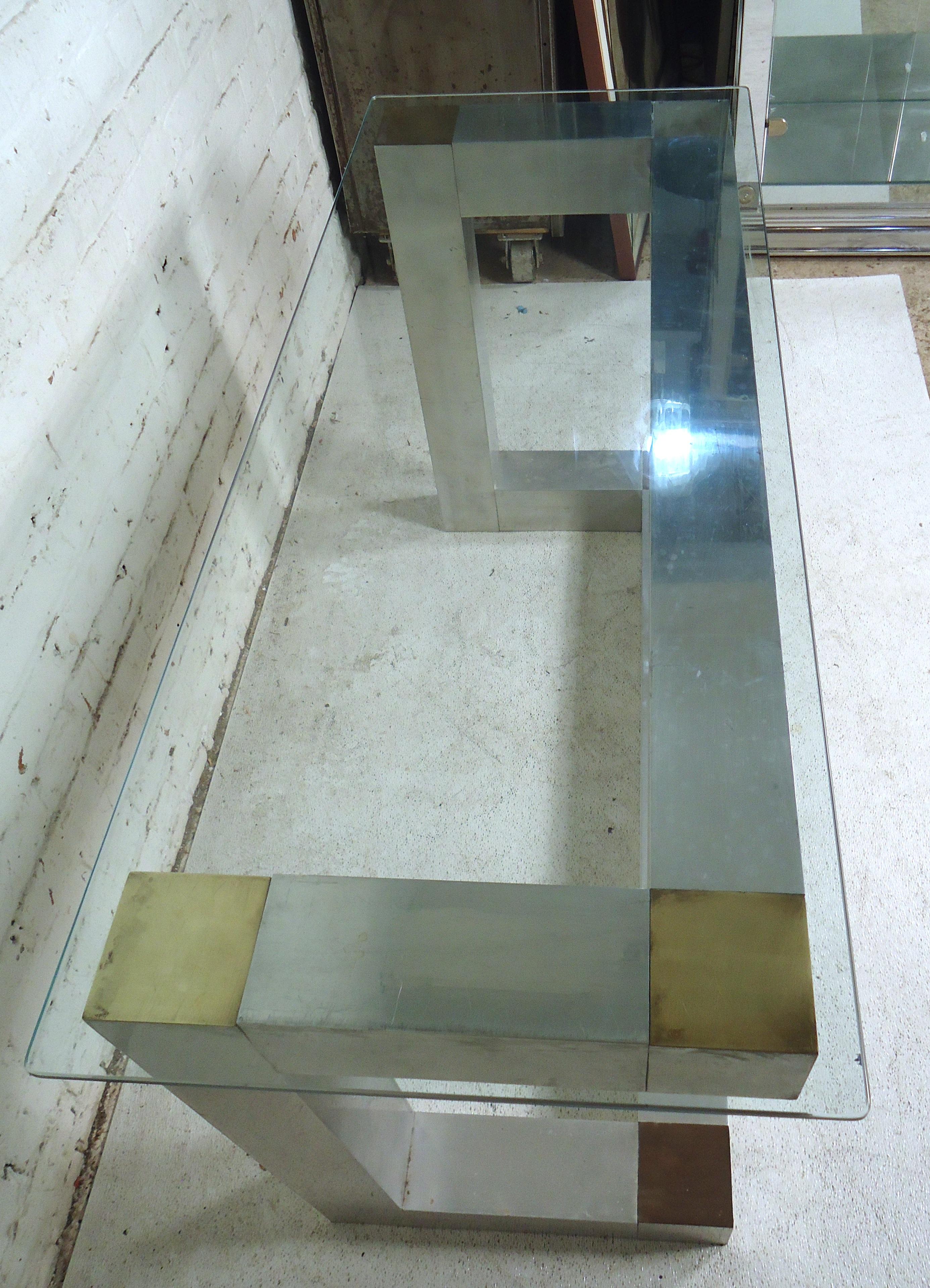 Paul Evans Style Console In Fair Condition For Sale In Brooklyn, NY