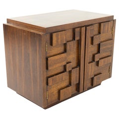 Paul Evans Style Lane Brutalist Mid Century Nightstand