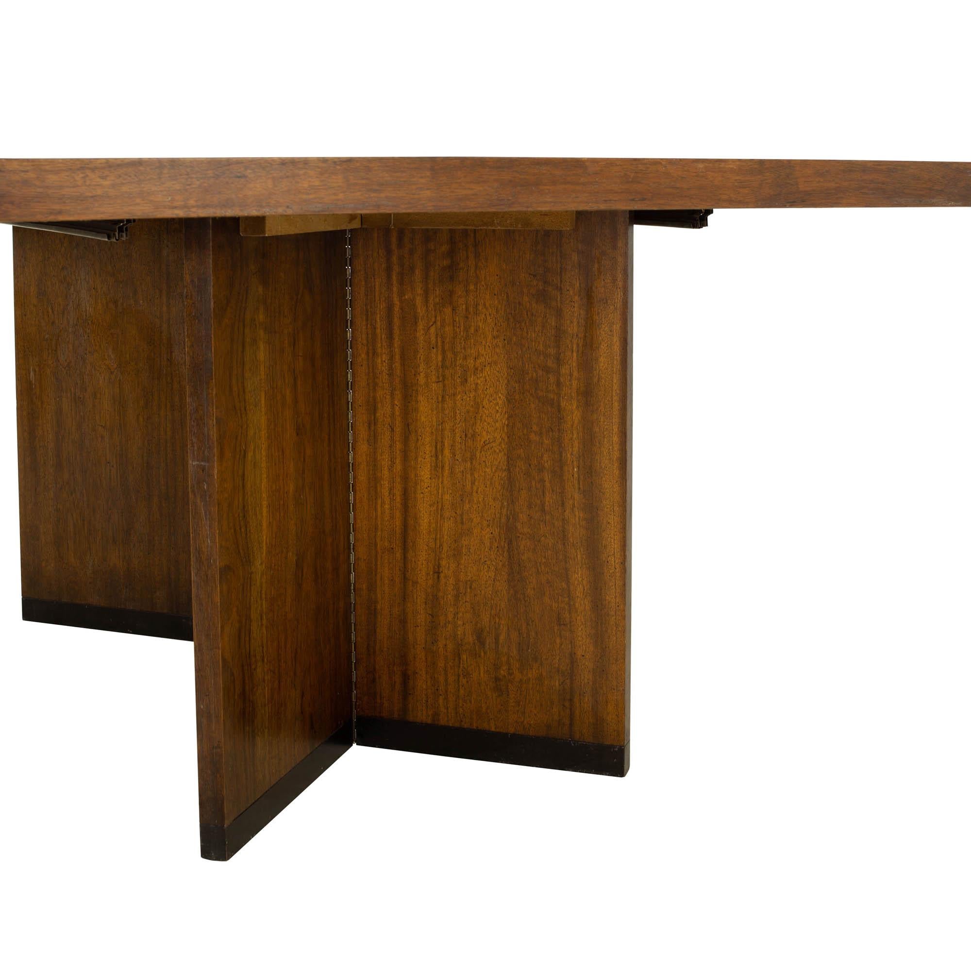 Wood Paul Evans Style Lane Brutalist Mid Century Patchwork Dining Table