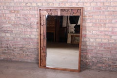 Paul Evans Style Lane Pueblo Brutalist Framed Wall Mirror, 1970s