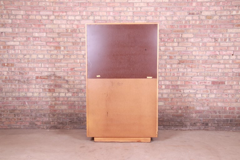 Paul Evans Style Lane Pueblo Brutalist Mid-Century Modern Oak Armoire Dresser For Sale 12