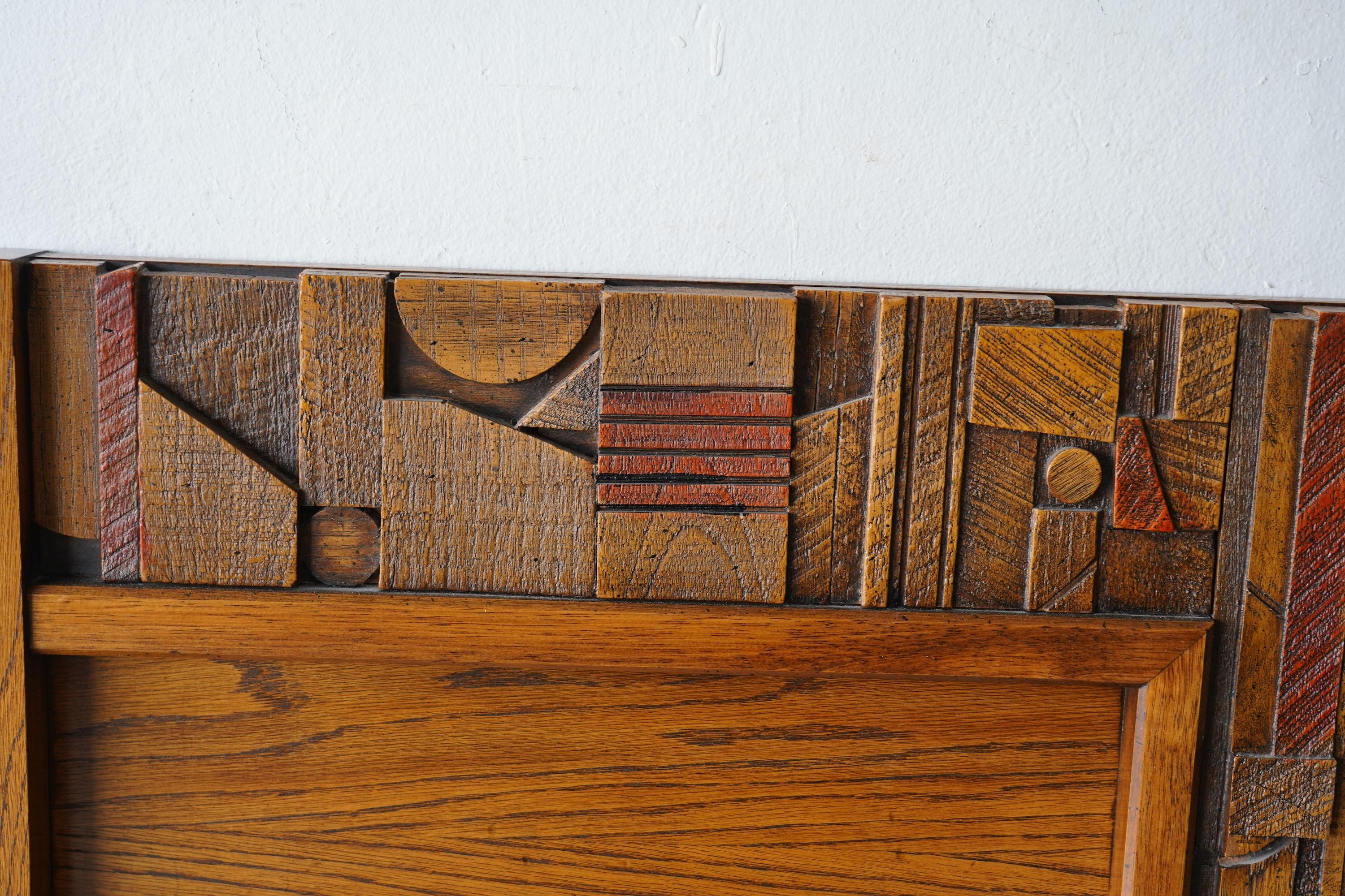 Paul Evans Style Lane Pueblo Brutalist Mid-Century Walnuss Queen Kopfteil im Zustand „Gut“ im Angebot in Las Vegas, NV