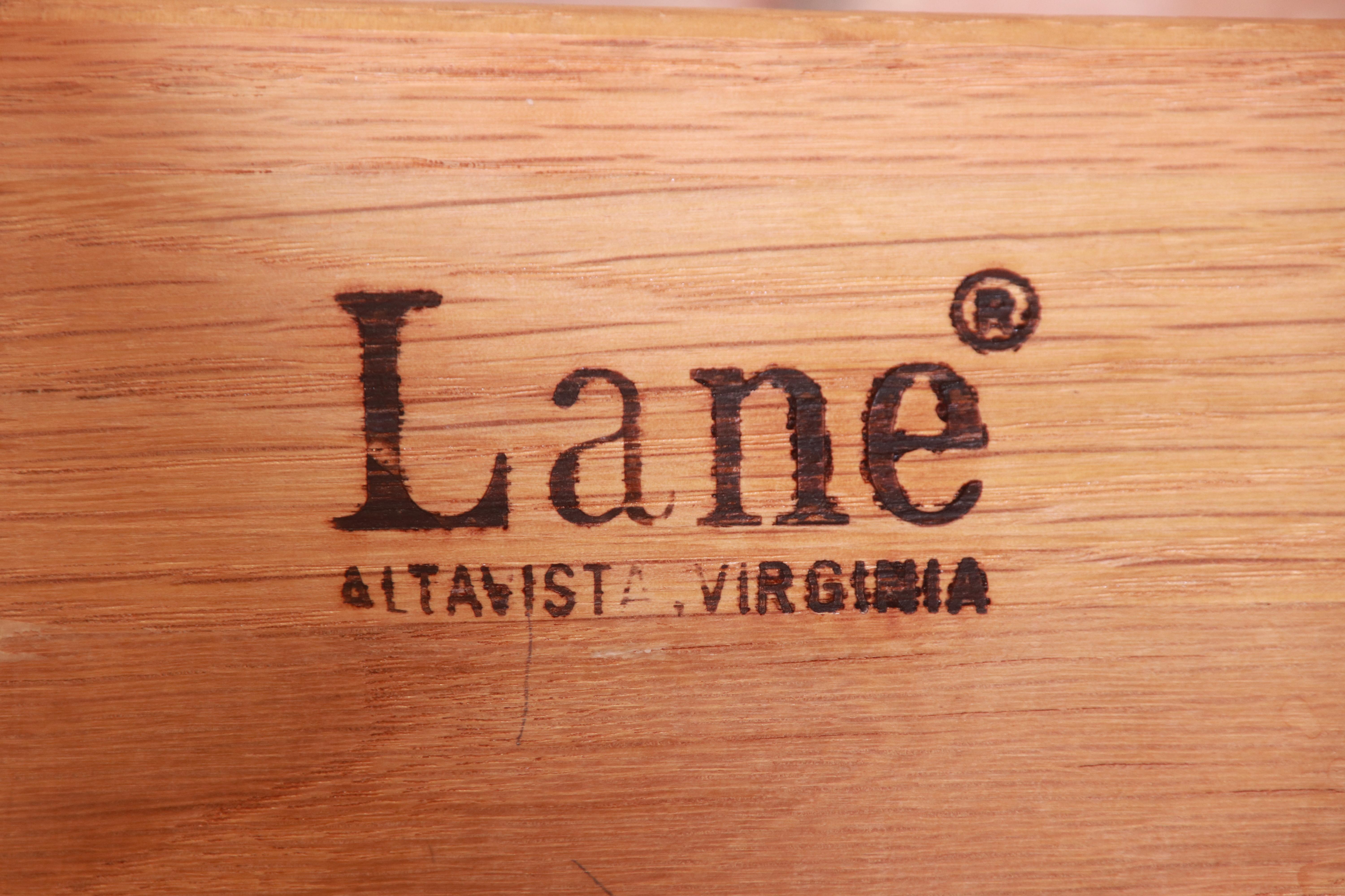 Paul Evans Style Lane Pueblo Brutalist Oak Long Dresser, Newly Refinished 7