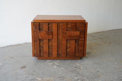Paul Evans Style Lane Staccato Brutalist Nightstand/ endtable