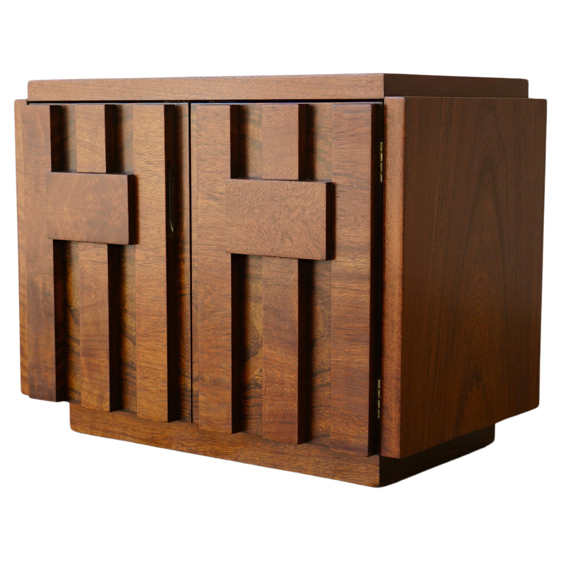 Paul Evans Style Lane Staccato Brutalist Nightstand/ endtable