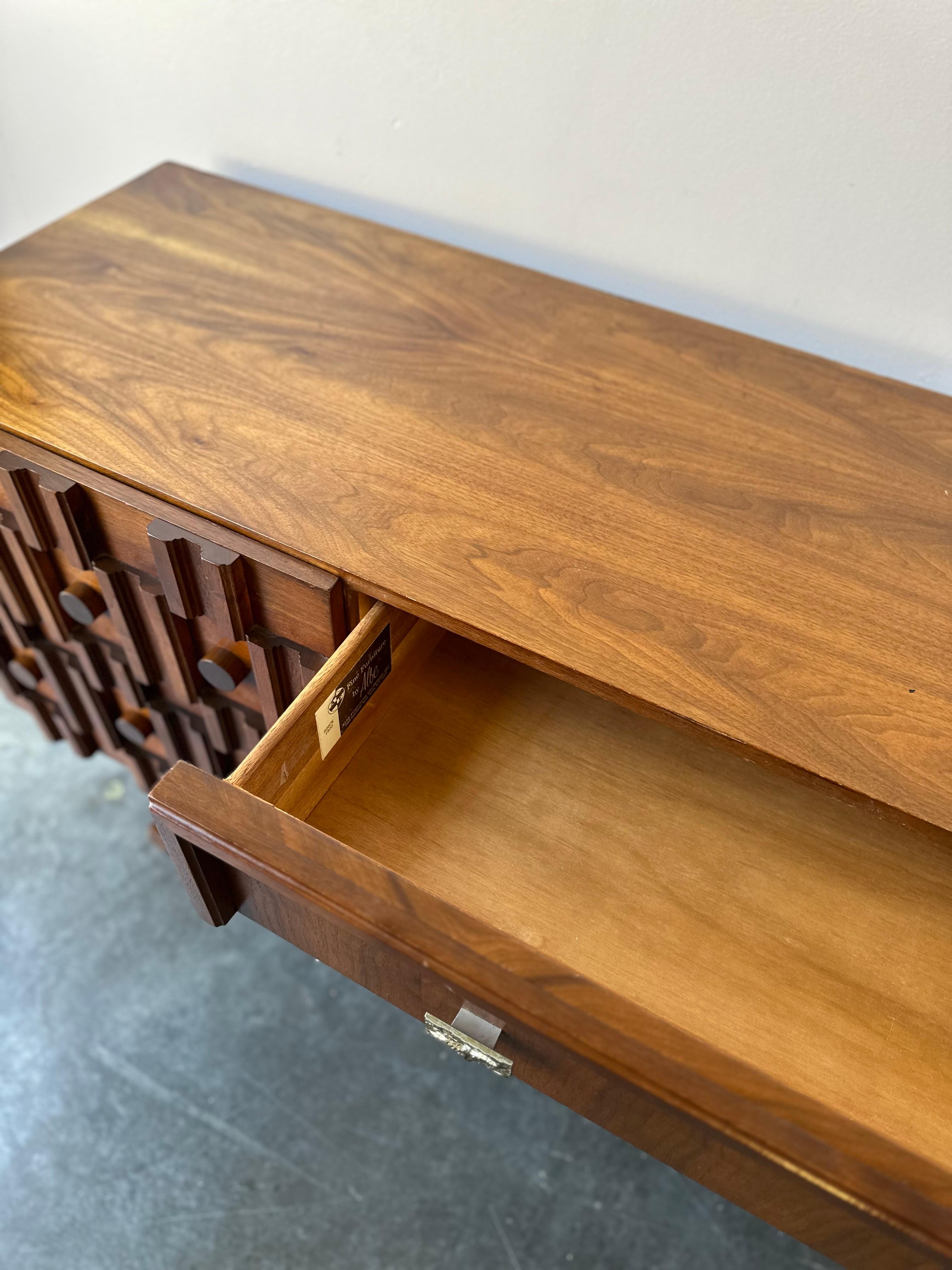 Paul Evans style MCM Brutalist Credenza 1