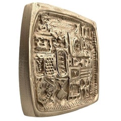 Tiro per porta in stile brutalista in bronzo di Paul Evans