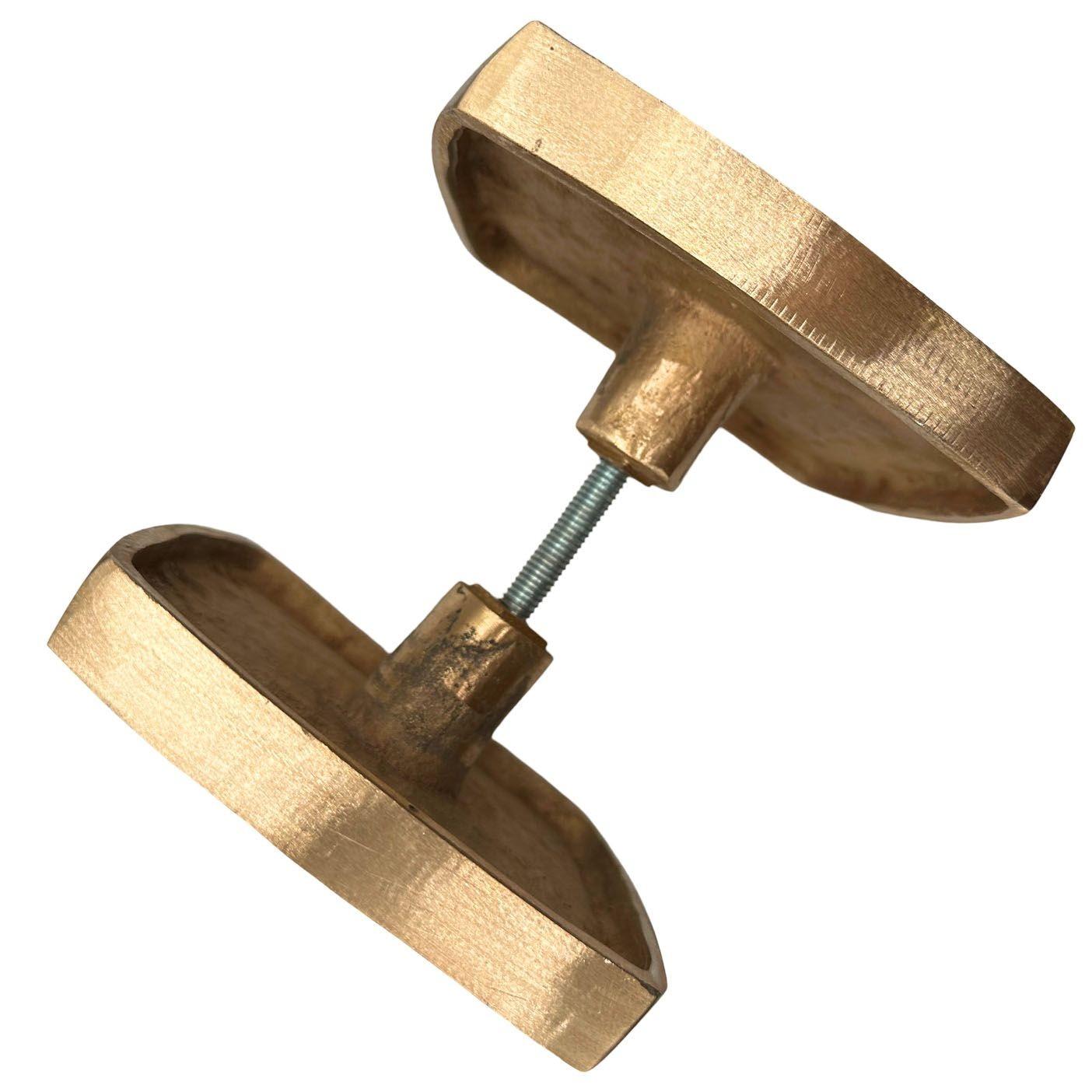 American Paul Evans Style Mid Century Brutalist Bronze Cabinet Handle Pull, Pair For Sale