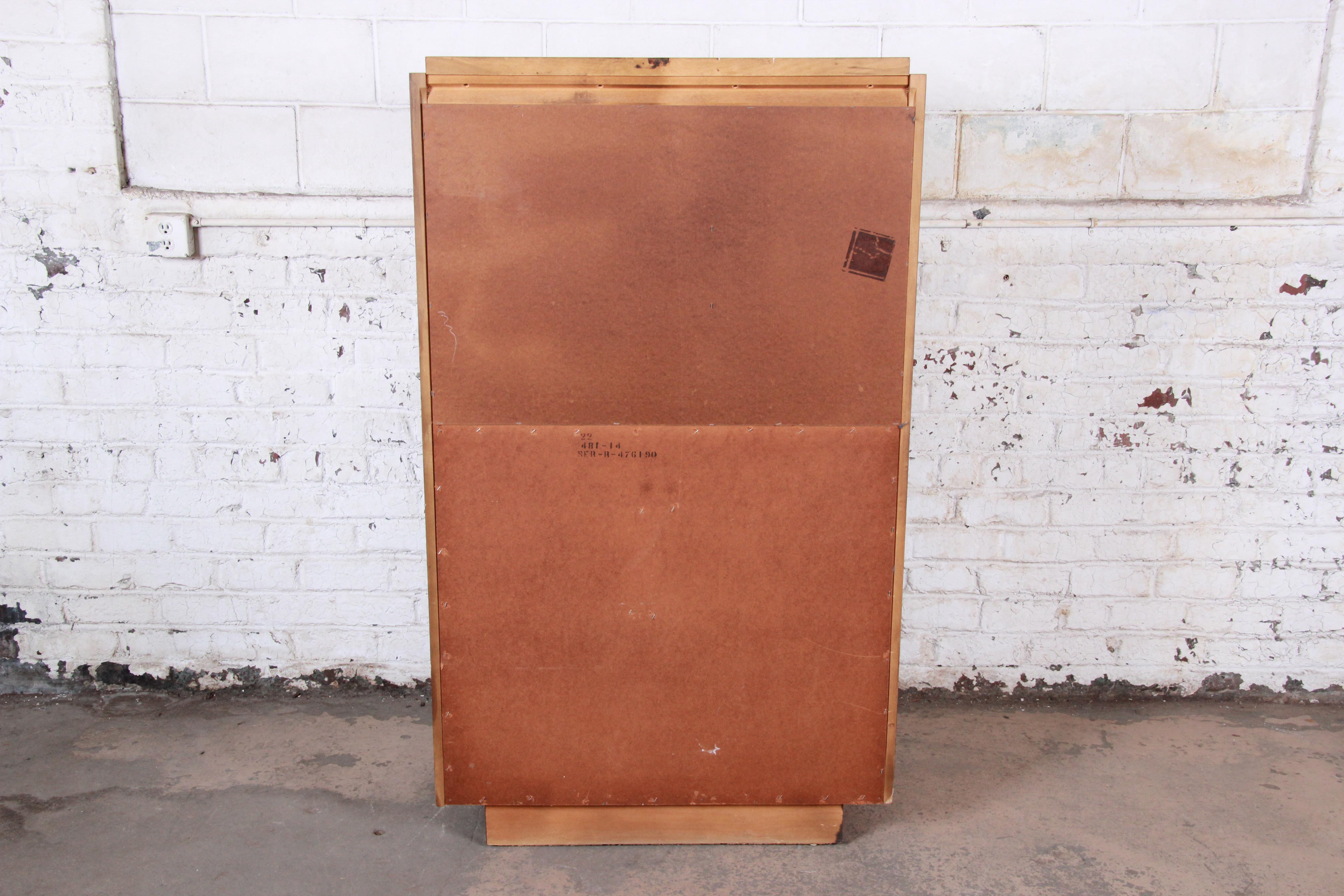 Paul Evans Style Mid-Century Modern Brutalist Walnut Armoire Dresser by Lane 4