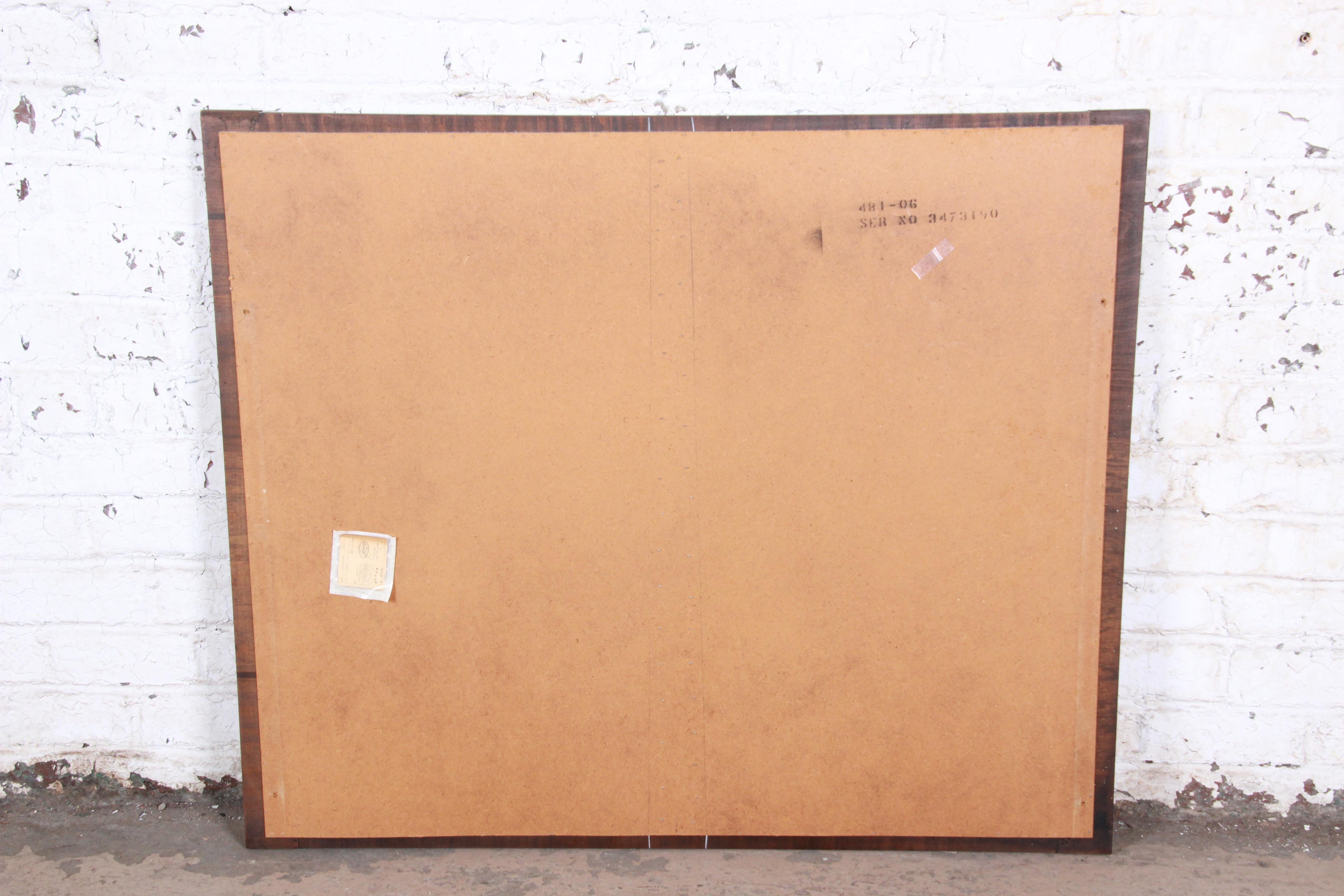Paul Evans Style Mid-Century Modern Brutalist Walnut Double Mirror by Lane 4