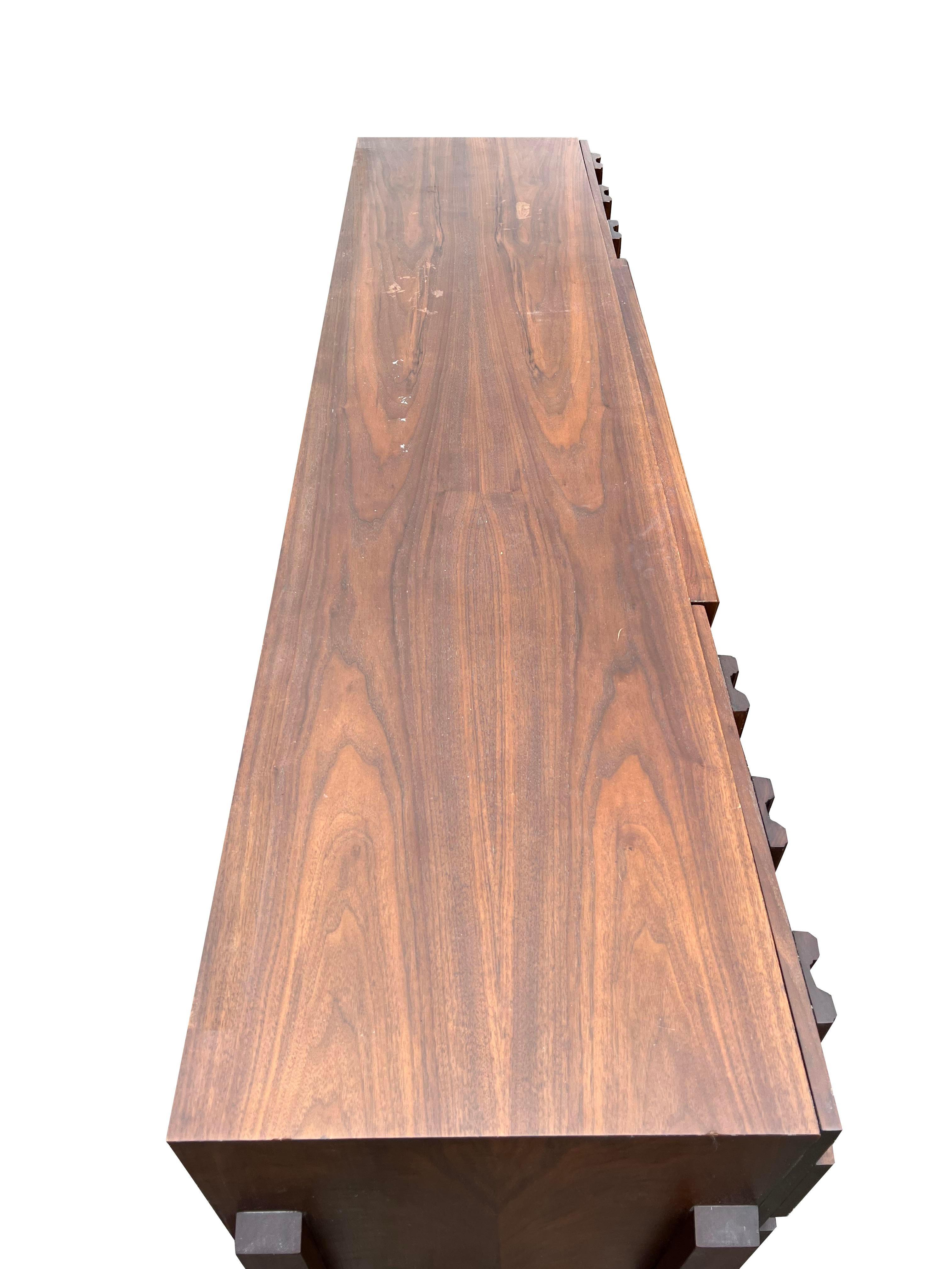 Late 20th Century Paul Evans Style Modern Sculpted Floating Dresser or Credenza in Brutalist Style