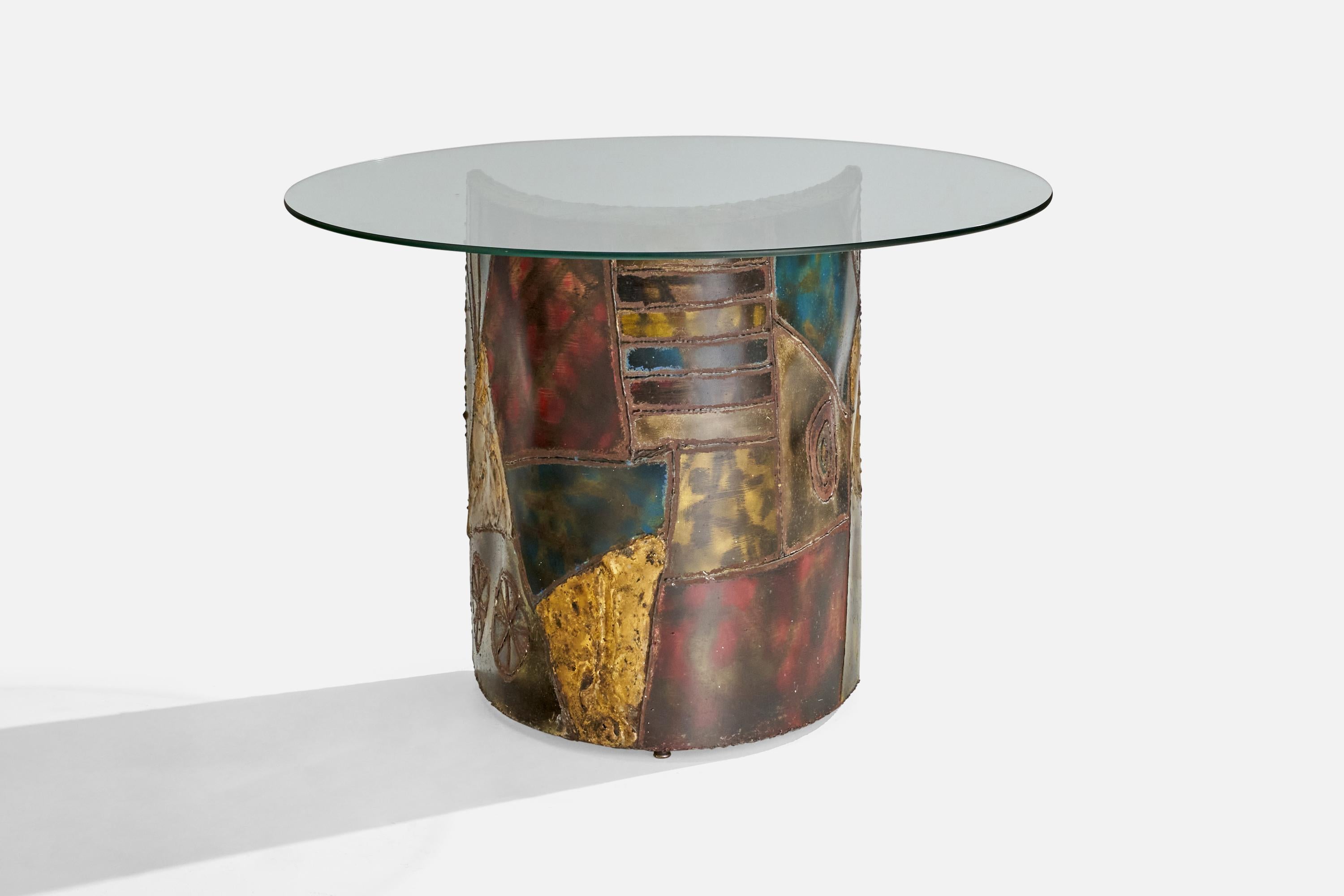 Tisch, Stahl, Glas, von Paul Evans, USA, 1971 im Angebot 2