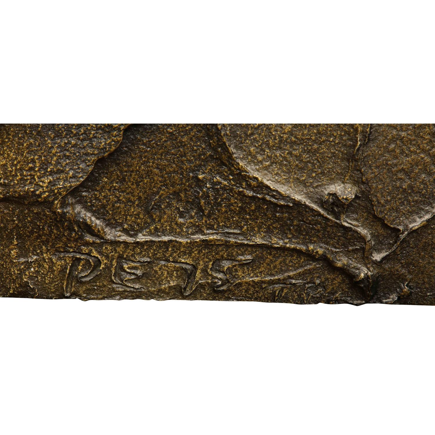Einzigartiger wandmontierter Konsolentisch aus Bronzeharz von Paul Evans, 1975, signiert im Angebot 1