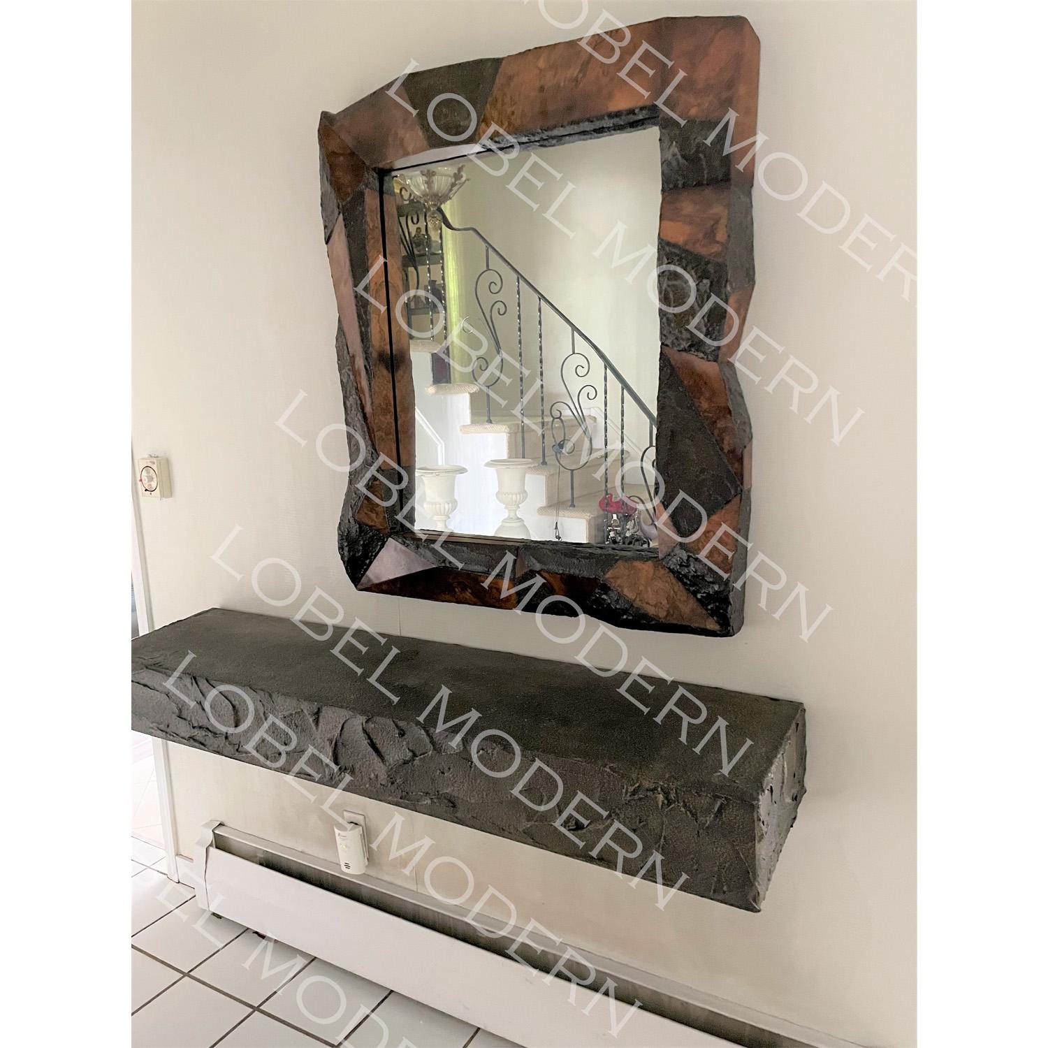 Paul Evans Unique Bronze Resin Wall Mounted Console Table 1975 'Signed' For Sale 2