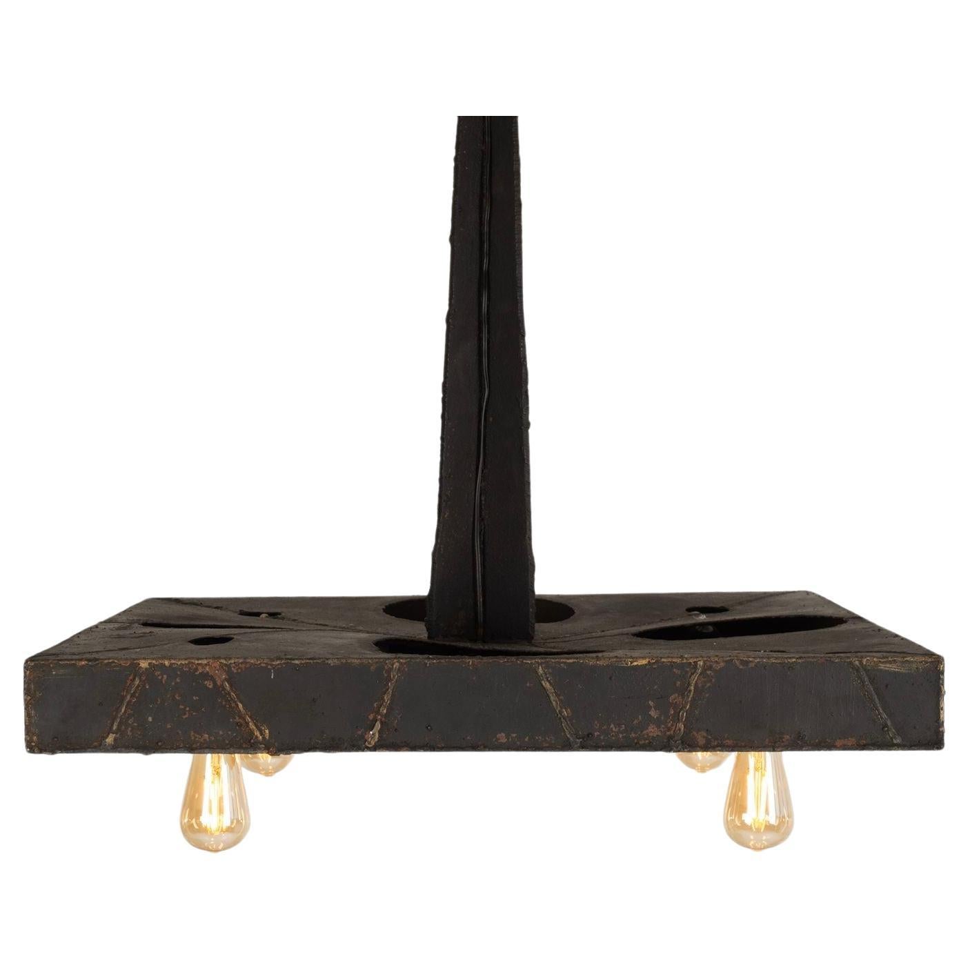 Paul Evans Unique welded Steel Brutalist Chandelier