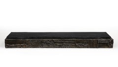 Paul Evans Wall-Hanging Console, Sculpted Bronze, Slate, Signed