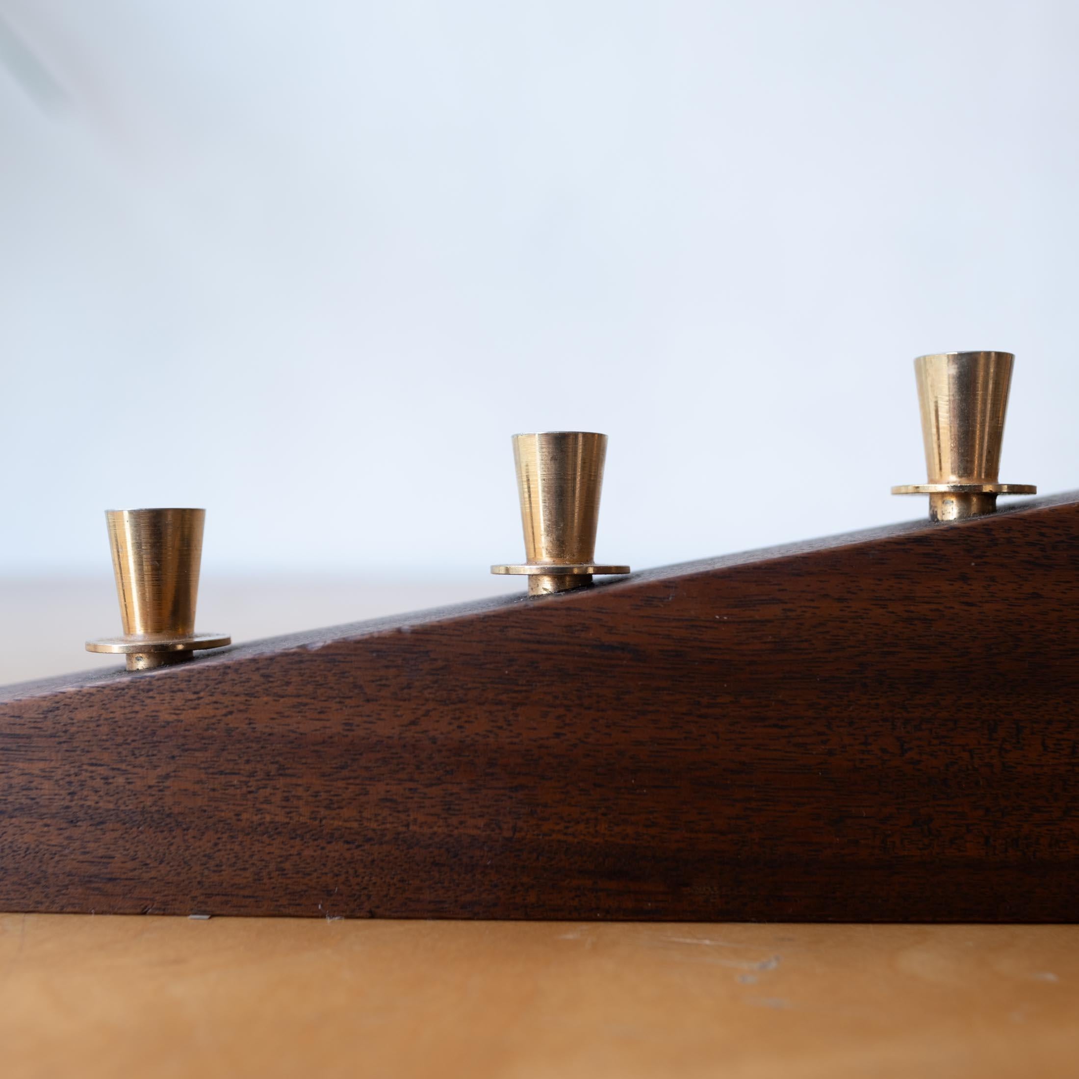 Paul Evans Walnut and Brass Hanukkah Menorah 7