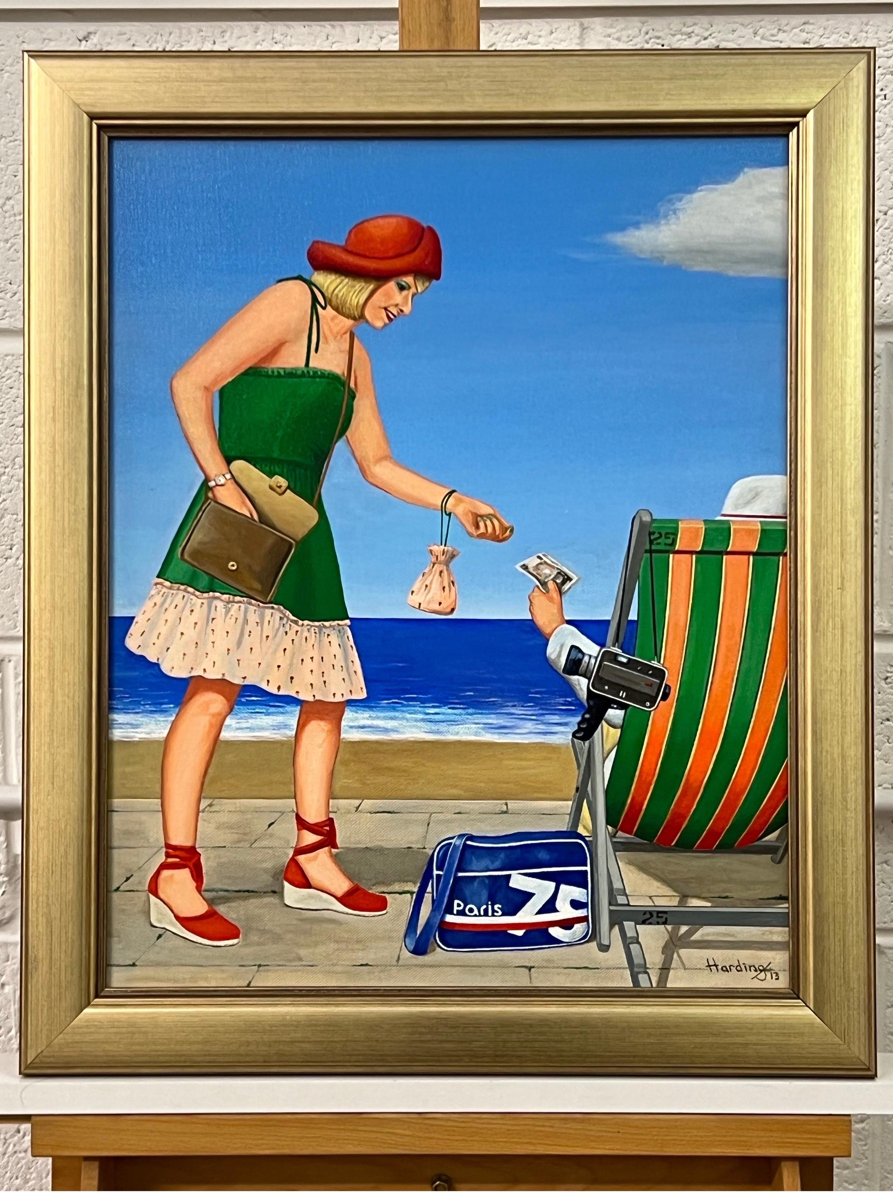 Englische Vintage-Vintage-Frau in einem Strand Resort am Meer im Sommer 1960er Jahre 1970er Jahre in England im Angebot 4