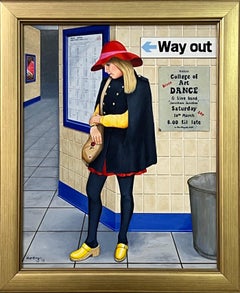 Englische Vintage-Frau in der Bahnhöfe, 1960er-, 1970er-Jahre, England 