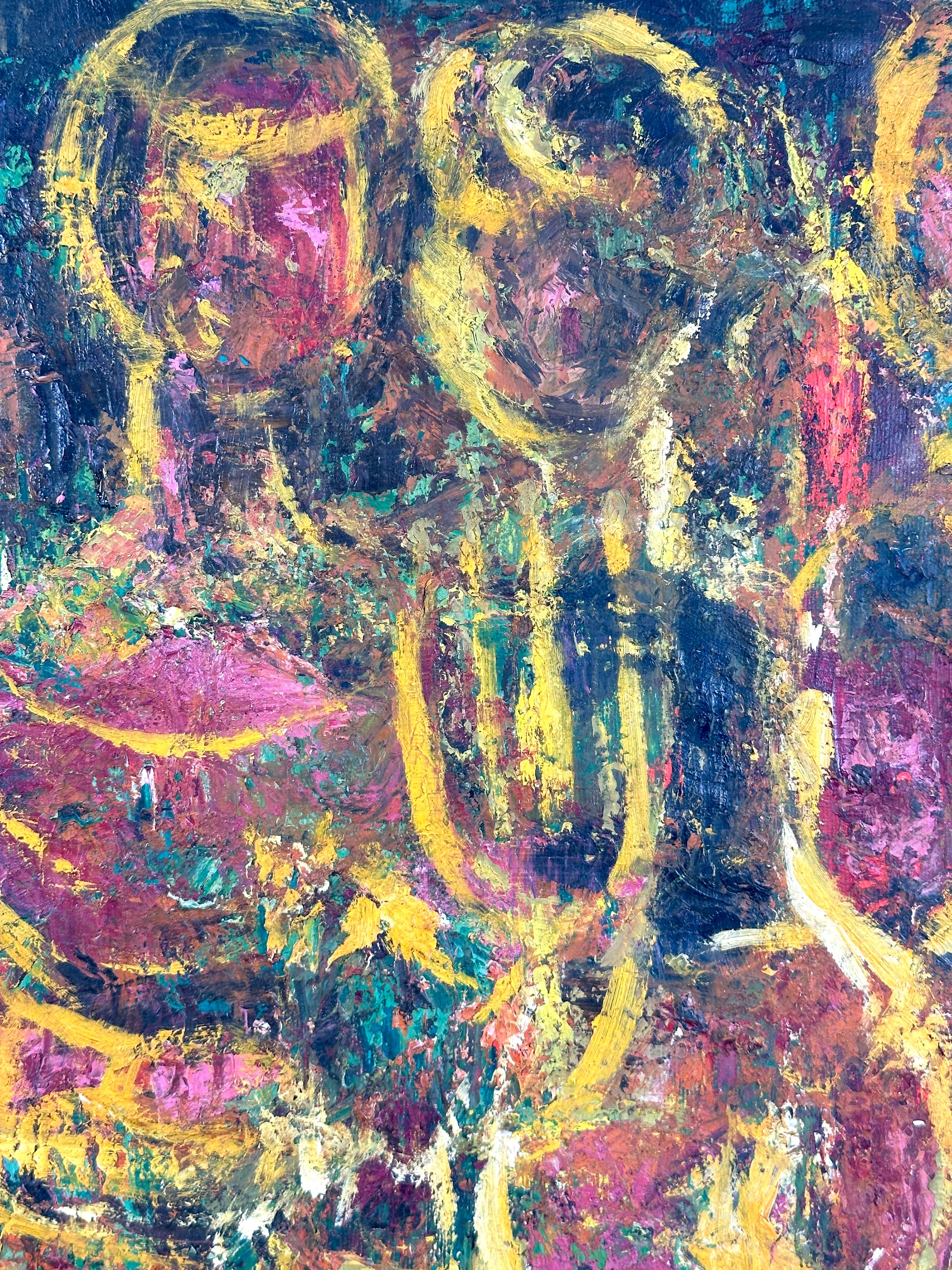 Theater Lobby (Abstract Expressionist Women) Black Artist – Painting von Paul F. Keene Jr.