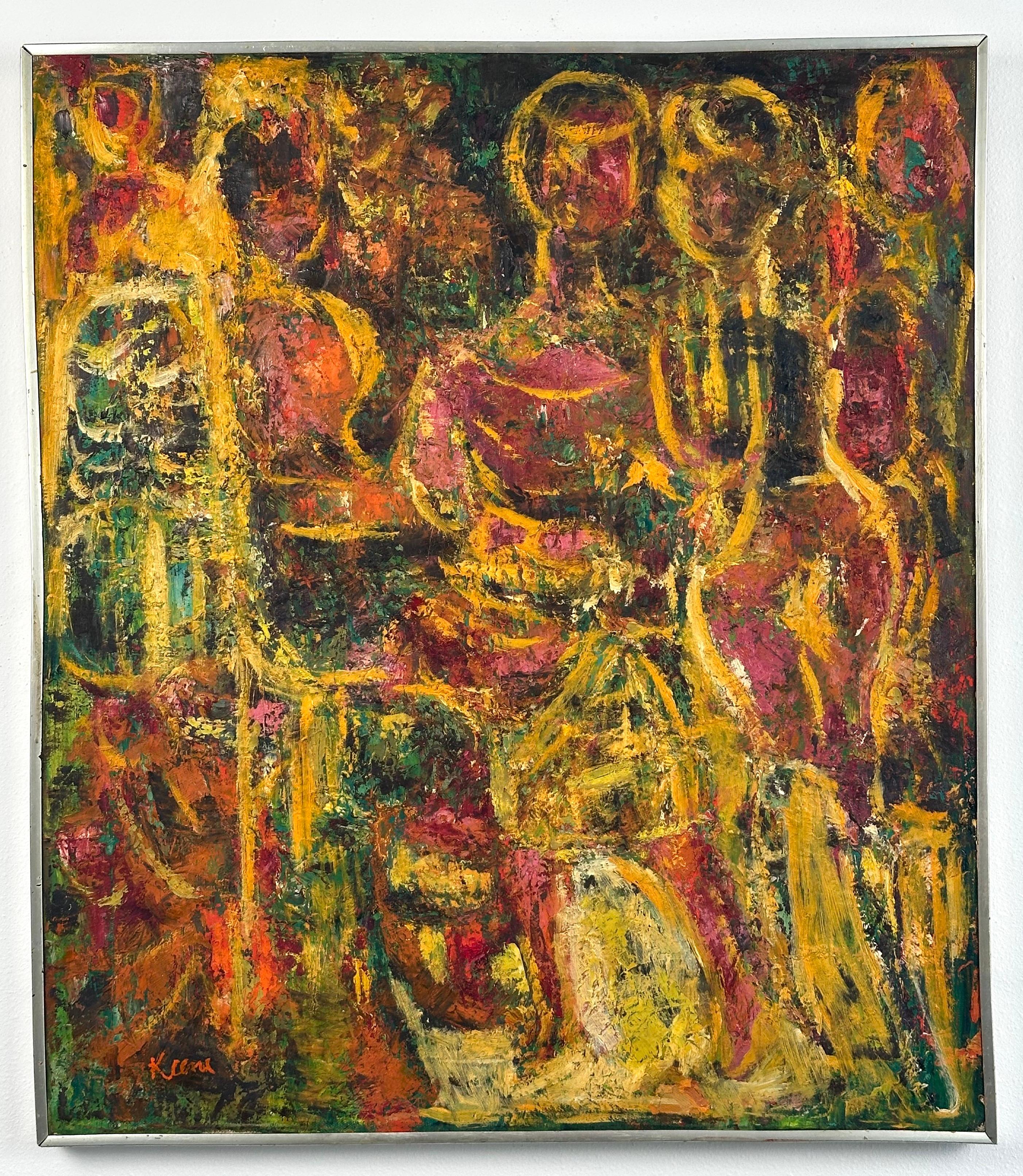 Paul F. Keene Jr. Abstract Painting – Theater Lobby (Abstract Expressionist Women) Black Artist