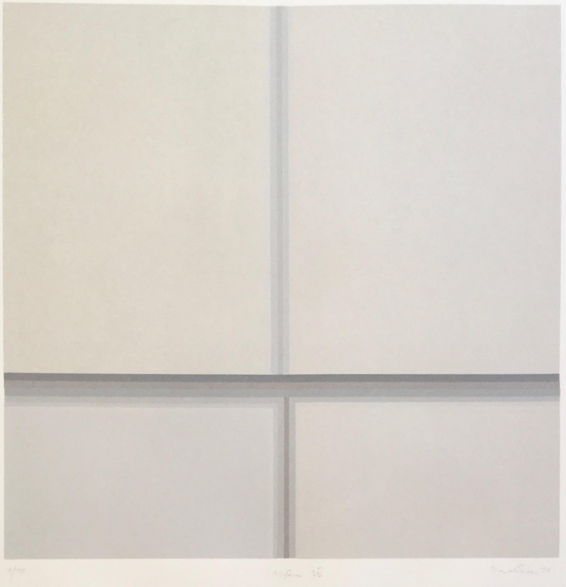 Paul Feiler Abstract Print – Adytum S III, Neutraltöner, linearer, abstrakter, linearer, abstrakter Siebdruck, 1974