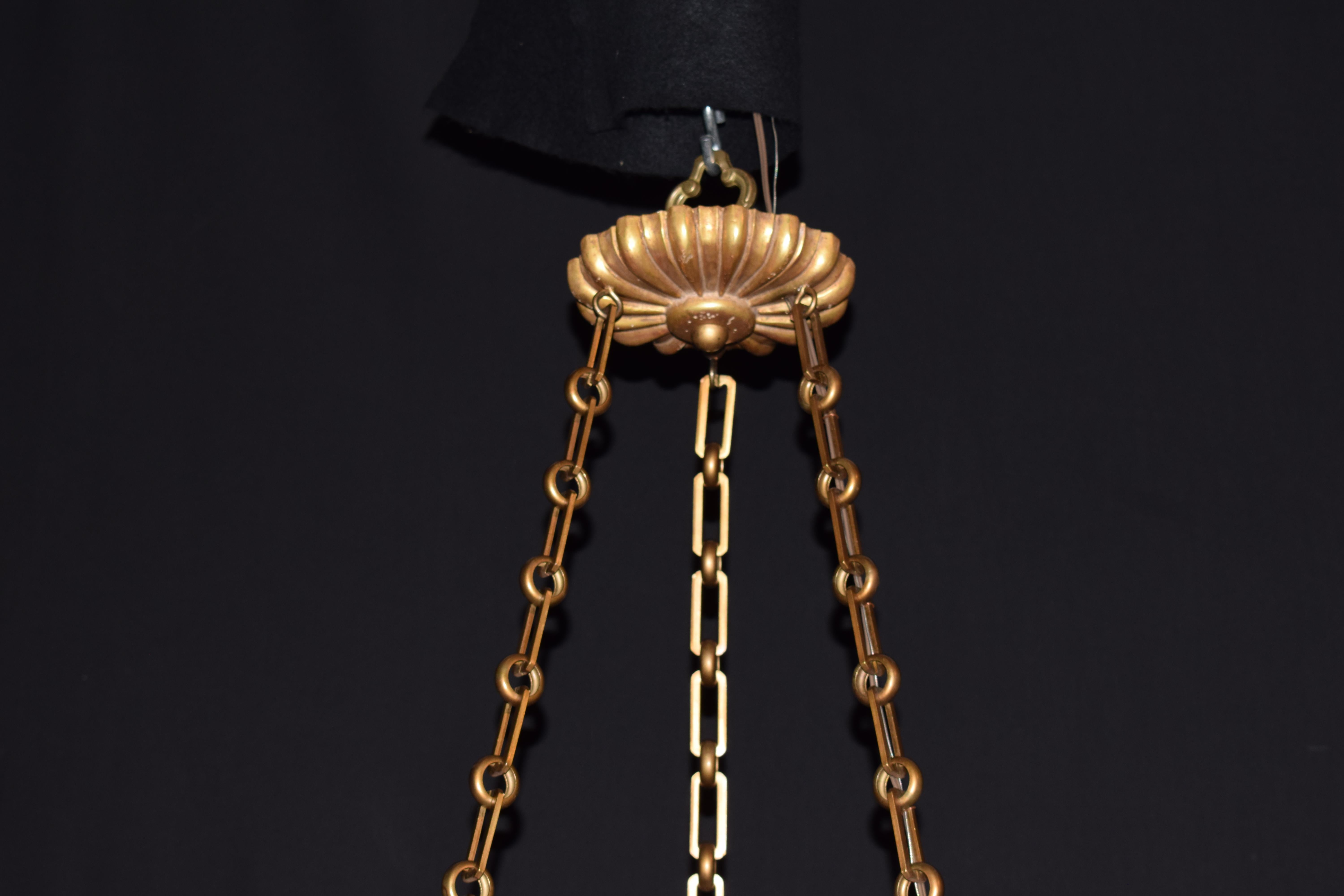 Paul Ferrante Bronze & Giltwood Pendant For Sale 11