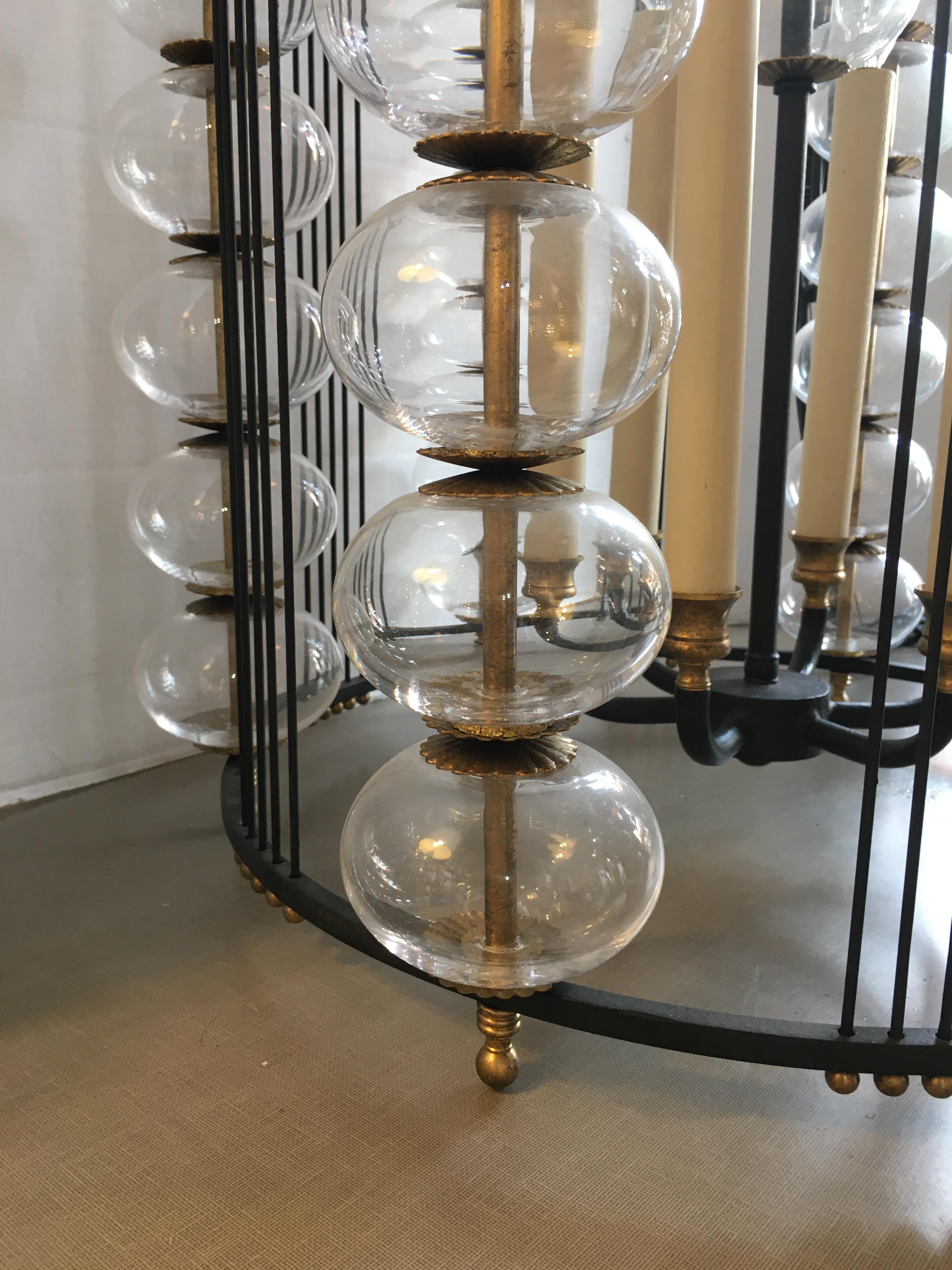 Blown Glass Paul Ferrante Carlyle Pendent Hanging Light Fixture