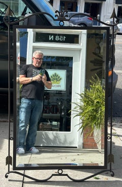 Miroir en fer forgé d'intérieur et d'extérieur Paul Ferrante W Arrows