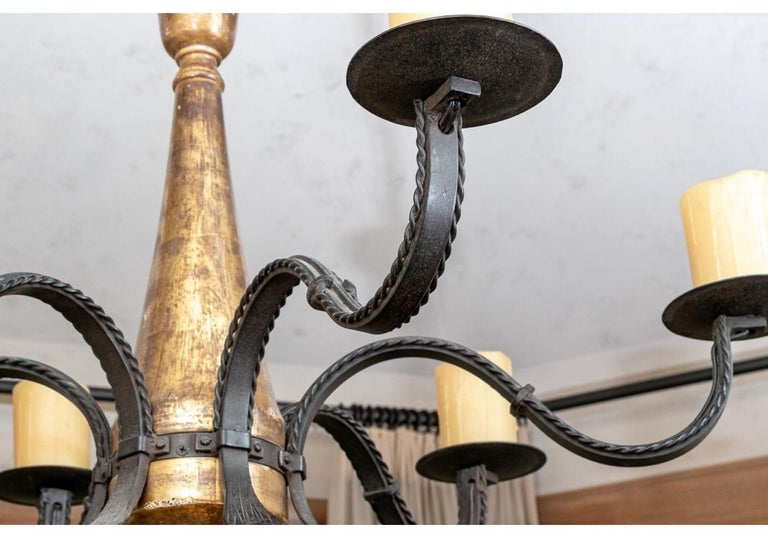 Paul Ferrante Rustic Style Chandelier "The Clinton" with Pillar Candles