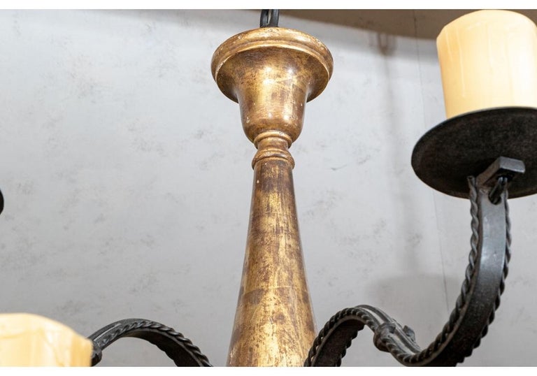 Paul Ferrante Rustic Style Chandelier "The Clinton" with Pillar Candles
