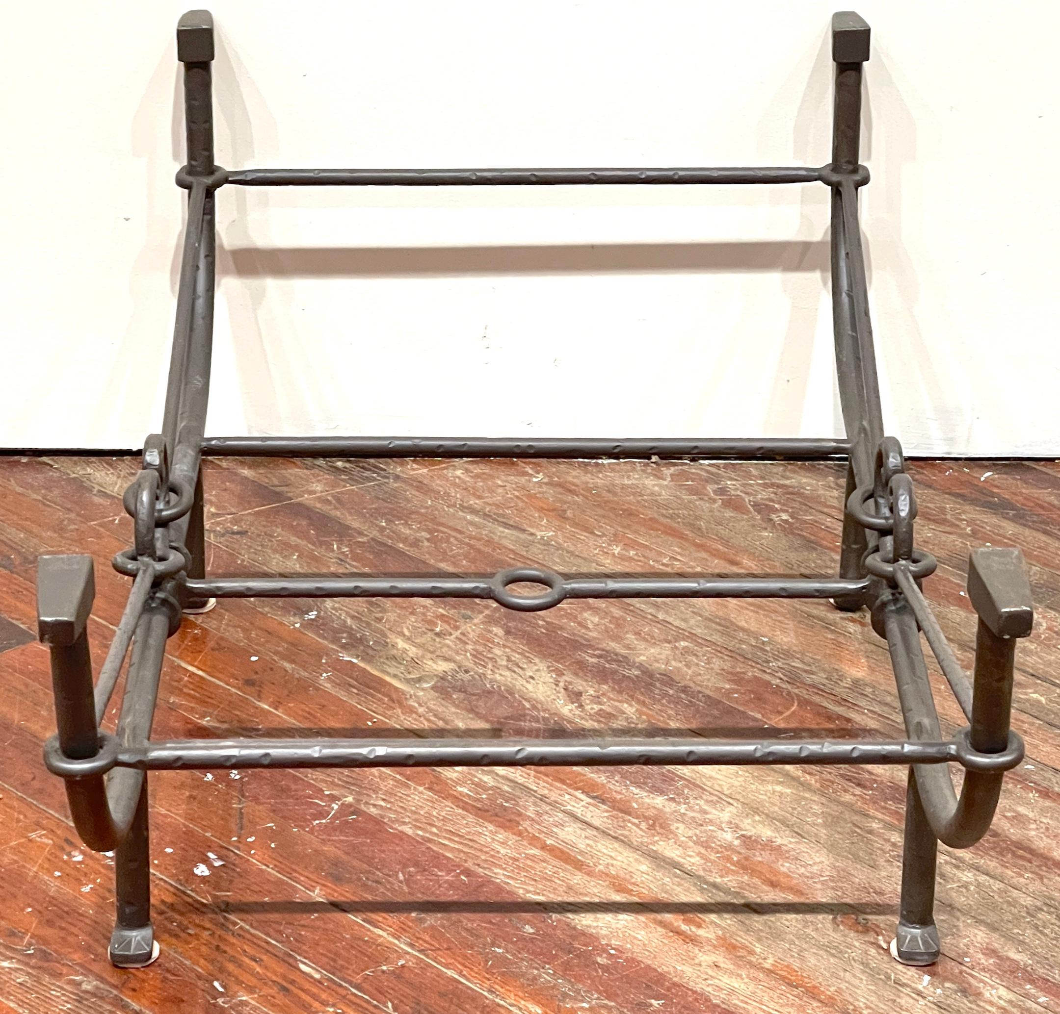 Forged Paul Ferrante Sculptural Iron Coffee Table Base, Style of Giacometti  For Sale