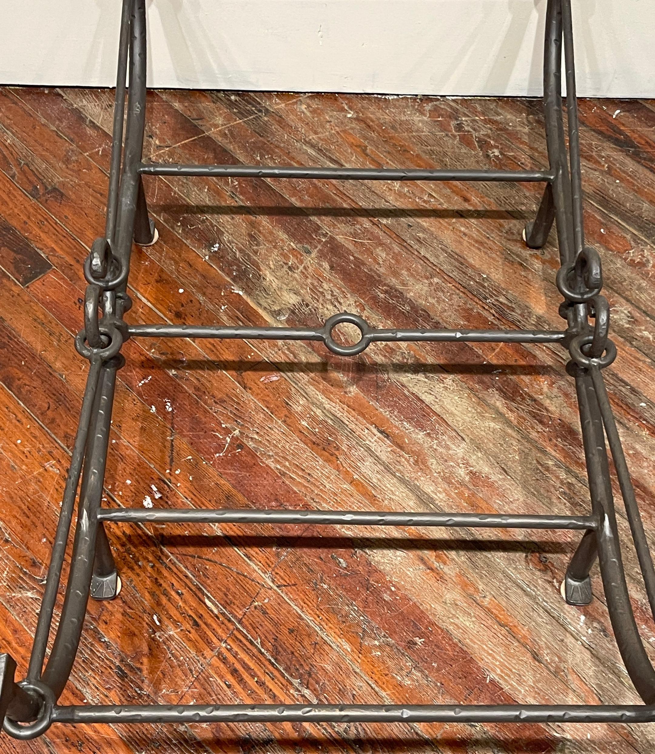 Paul Ferrante Sculptural Iron Coffee Table Base, Style of Giacometti  In Good Condition For Sale In West Palm Beach, FL