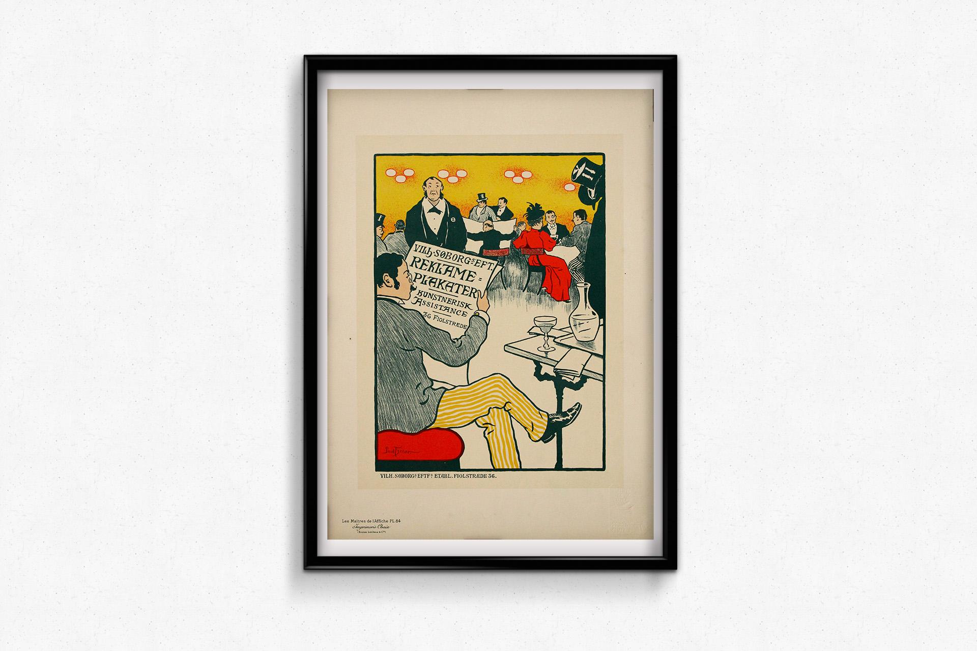 1896 Original lithographic poster by Paul Fischer - Les Maîtres de l’Affiche 84 For Sale 1