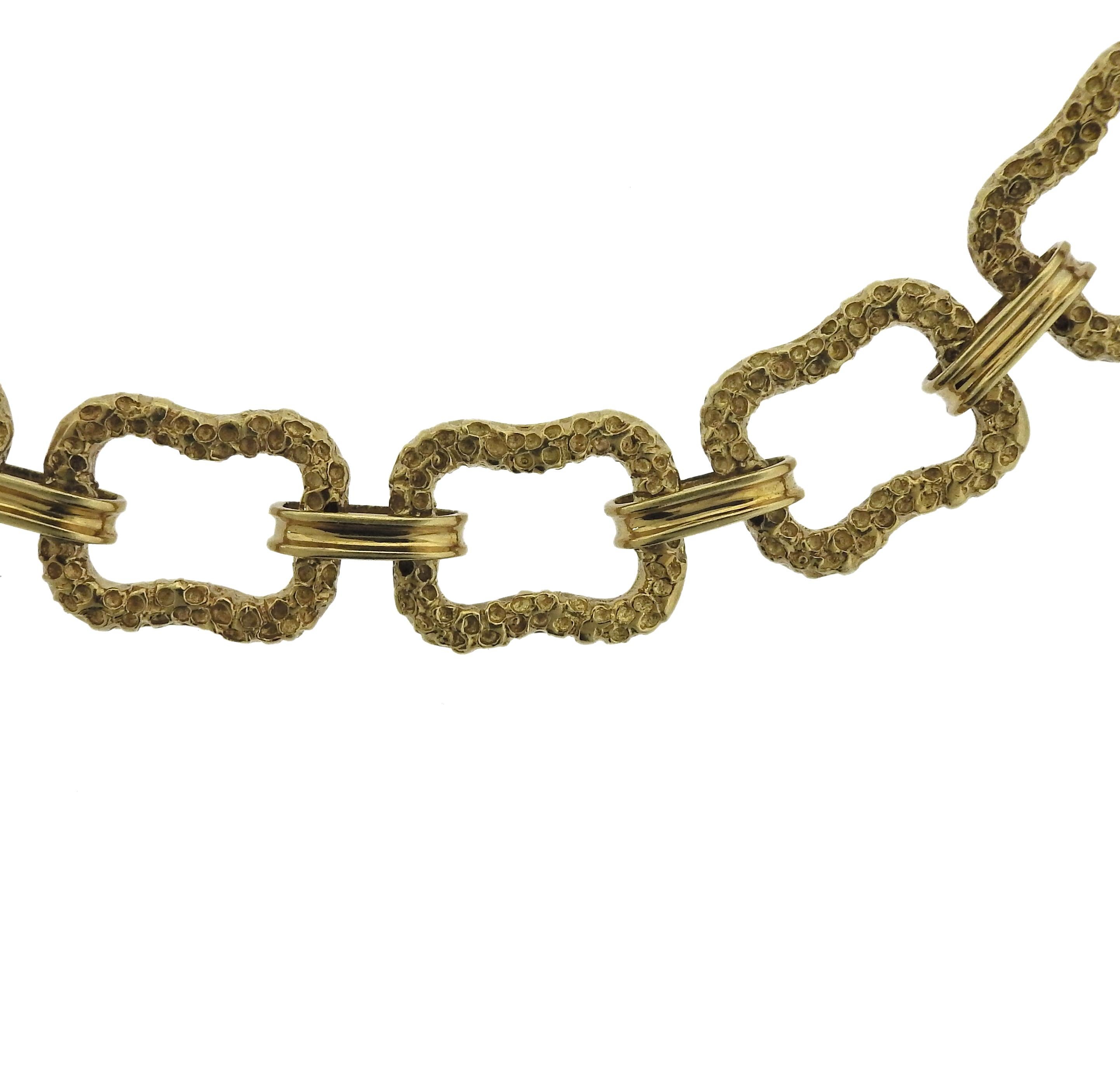 Paul Flato 1970s Gold Long Link Necklace In Excellent Condition In Lambertville, NJ