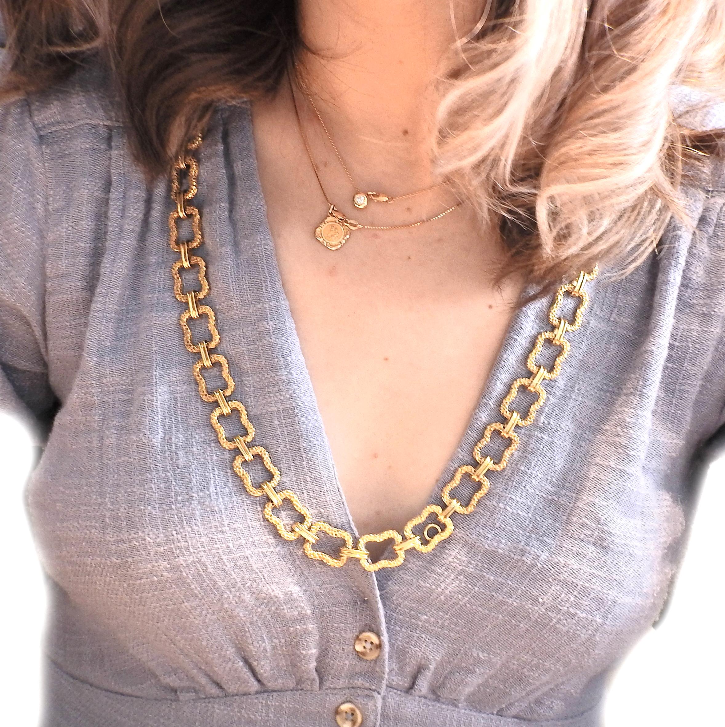 Paul Flato 1970s Gold Long Link Necklace 3