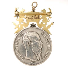 Paul Flato Yellow Gold Sterling Silver Brooch Pendant Manual wind Watch