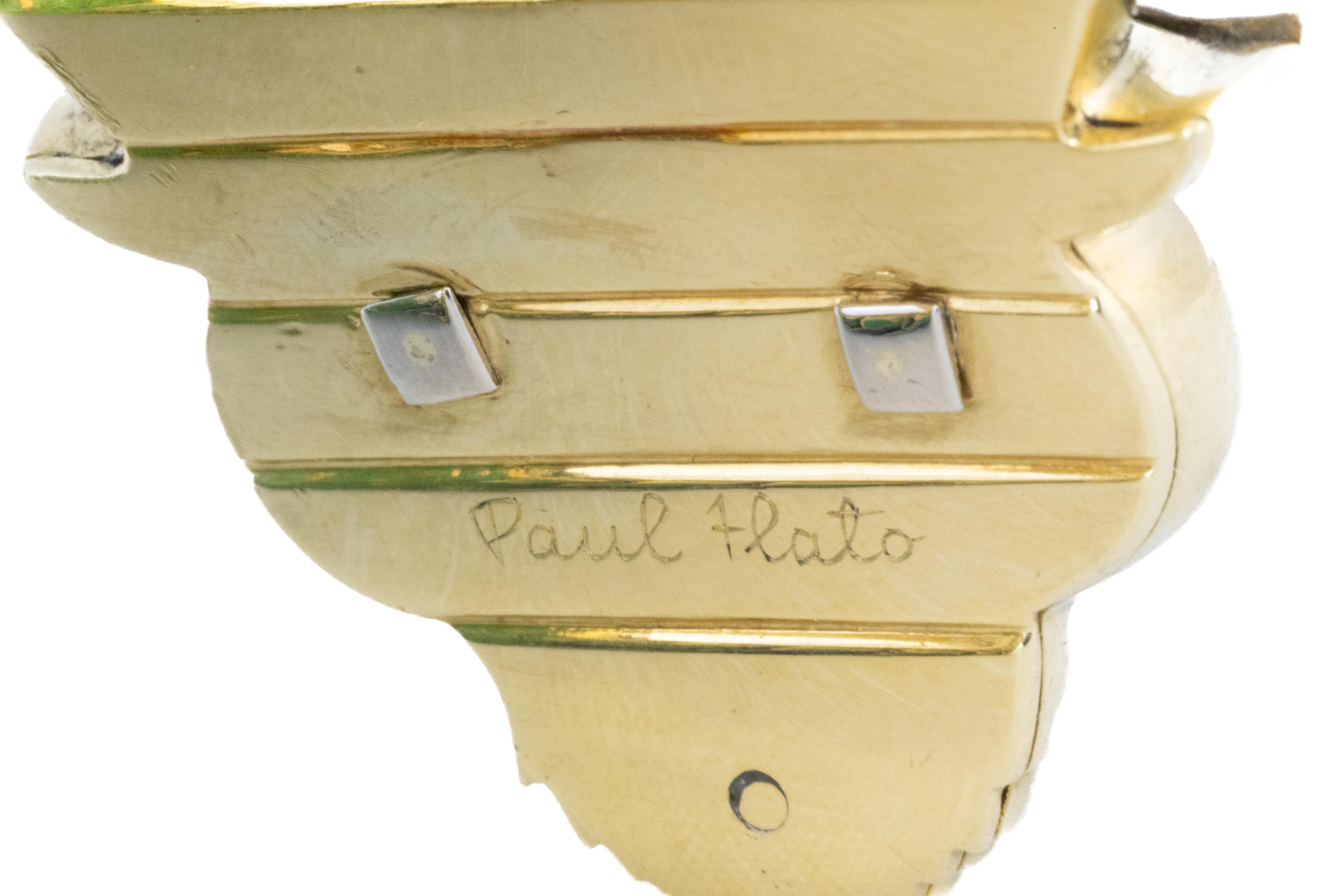 Retro Paul Flato Gold, Multicolored Enamel, Ruby, and Diamond Dragon Bracelet For Sale